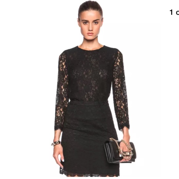 Diane Von Furstenberg Tops - Diane Von Furstenberg Brielle Lace Top in Black
